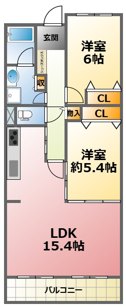 甲子園三番町ハイツの間取り