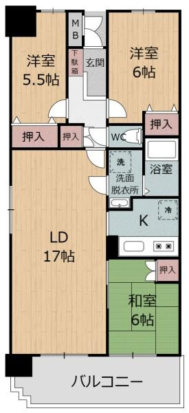 コスモシティ乙津の間取り|※図面と現況が異なる場合は現況を優先させていただきます。
