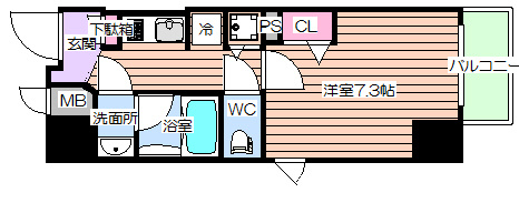 【間取り】 | ララプレイス大手通LD