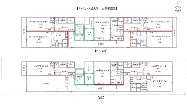 アークリード浜大津の区画図