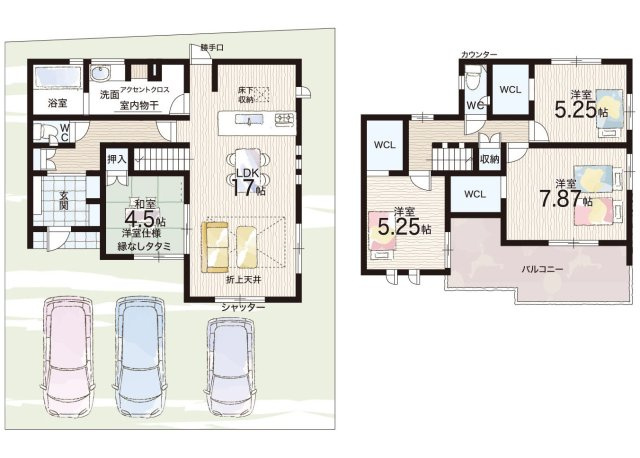 亀岡市古世町　新築一戸建ての間取り|1号地
