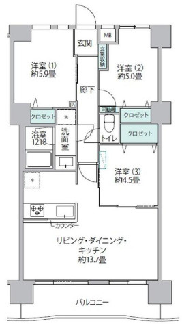 パルロイヤル北千住の間取り