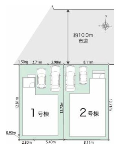 リナージュ野洲市近江富士１丁目　１期　２号棟の区画図