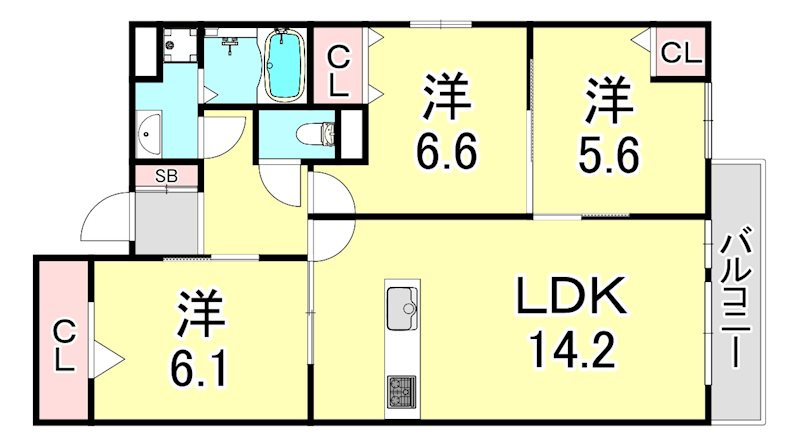 ヴェラ　アズールの間取り