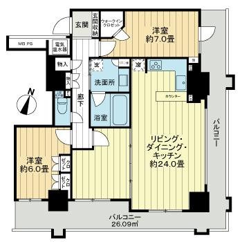 ライオンズタワー神戸元町の間取り