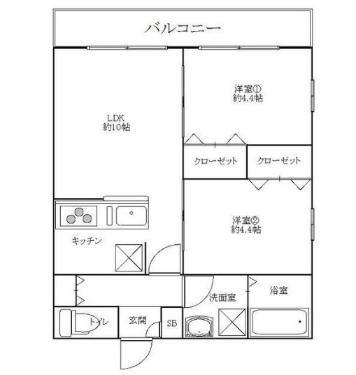 センチュリーオークB棟【仲介手数料：50％OFF】対象物件！の間取り