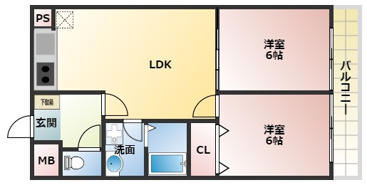 コーポグランディールの間取り