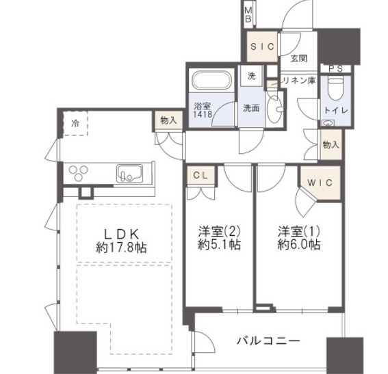 クレヴィアタワー御堂筋本町の間取り|クレヴィアタワー御堂筋本町　間取り