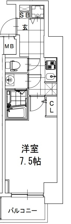 S-RESIDENCE難波Brillerの間取り