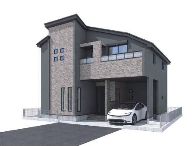 練馬区三原台1丁目　土地31坪超　車庫付×耐震住宅　限定1棟の外観パース