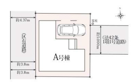 練馬区三原台1丁目　土地31坪超　車庫付×耐震住宅　限定1棟の区画図