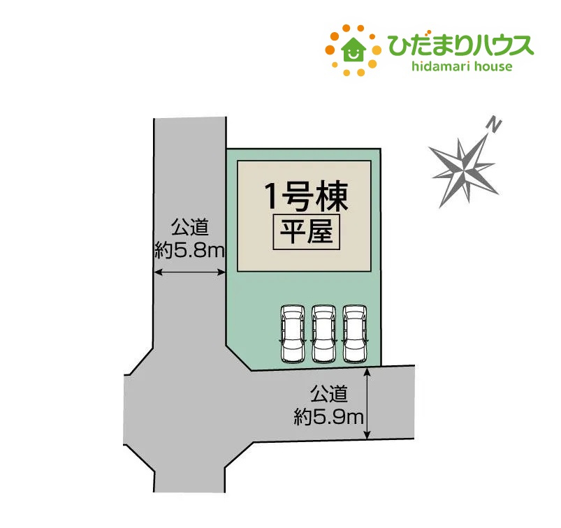 熊谷市拾六間　新築一戸建て　ブルーミングガーデン　01の区画図