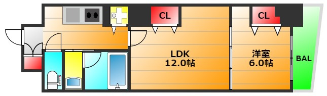 ルラーシェNambaの間取り|現状有姿