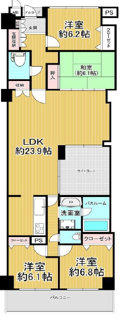 ジークレフ六甲の丘Ｄ棟の間取り