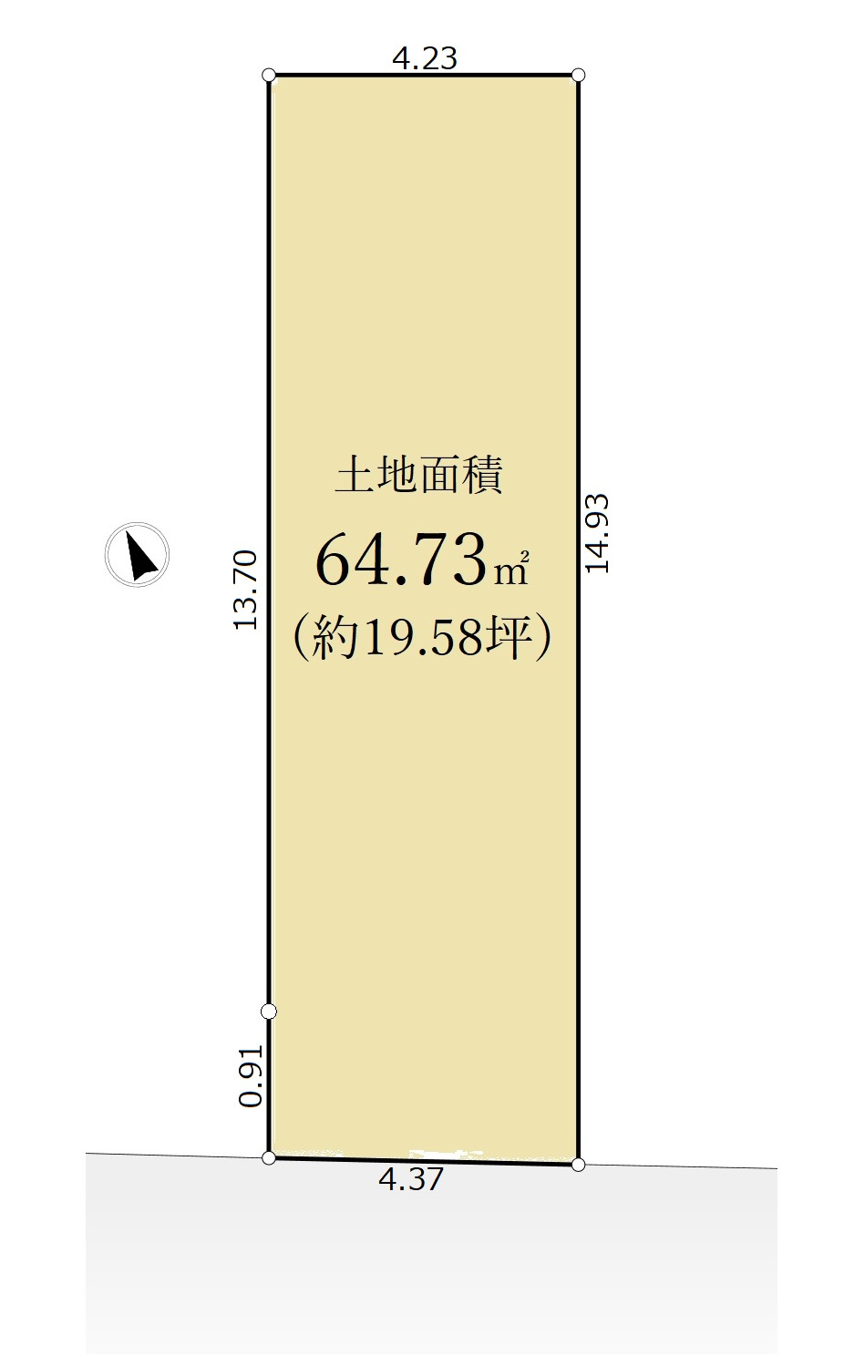 文京区本駒込4丁目 限定1区画の土地図|土地価格1億3270万円 土地面積64.73㎡ 前面道路南側約6.0ｍ公道に面する整形地