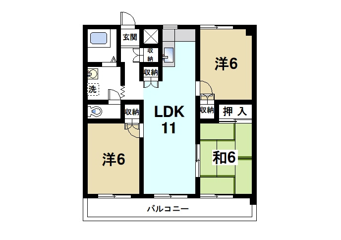 矢追マンションの間取り|3LDK