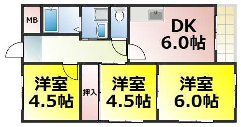 【間取り】 | グランソシエ大正 仲介手数料無料