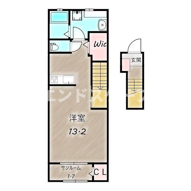 フラン　ブリーズの間取り|高崎、前橋のお部屋探しはエンドスケープまで！お客様の理想お聞かせ下さい♪