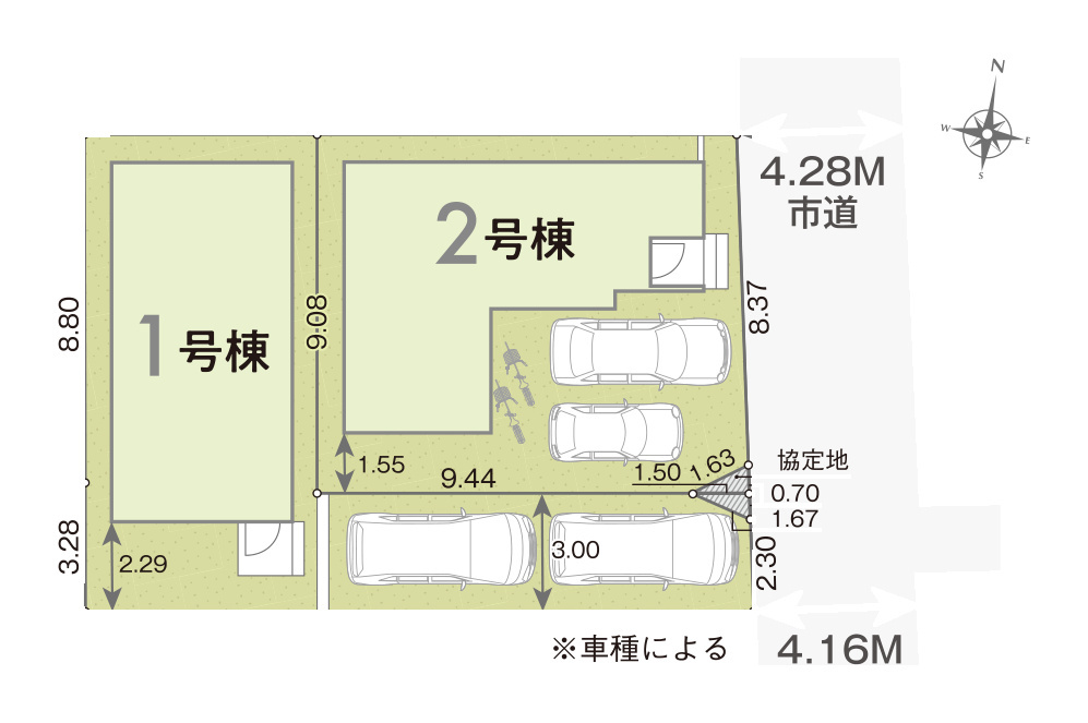 福岡市早良区飯倉4丁目第1-2棟（2号棟）の区画図|配置図（2号棟）
