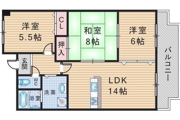 ラヴィスタ東豊中の間取り