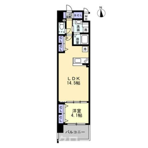 Ｓ－ＲＥＳＩＤＥＮＣＥ瓦町駅ａｌｏの間取り|間取図