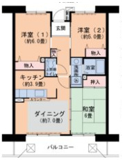 URパークタウン西武庫　15号棟の間取り