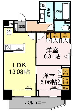 台東区台東２丁目の賃貸マンションの間取り