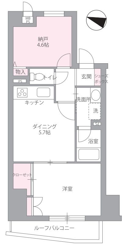 ライオンズマンション青戸第5の間取り|南西向きにつきまして日当たり・通風良好。新規リノベーションマンション。