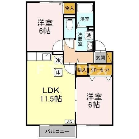 カームヒルズ　ＡＢの間取り