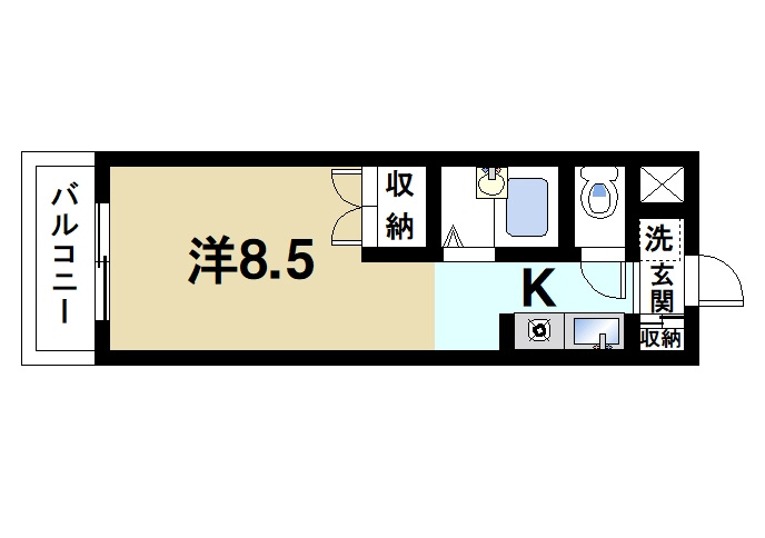 万葉コートフラッツ(マンション万葉コートフラッツ）の間取り