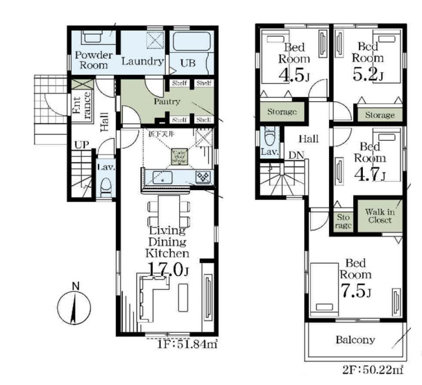 【間取り】 | 東松山市高坂第2　リーブルガーデン　新築戸建　全4棟　4号棟