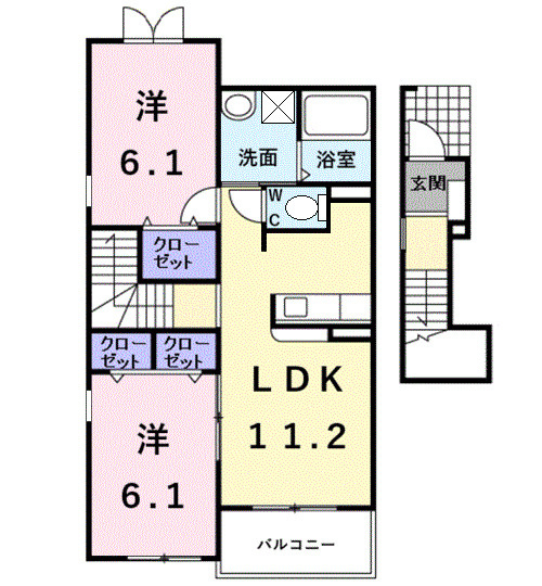 クラール・ベルF・Uの間取り