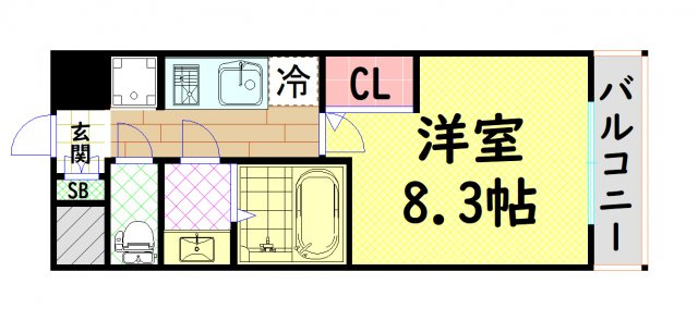 【間取り】 | プレサンス谷町九丁目駅前