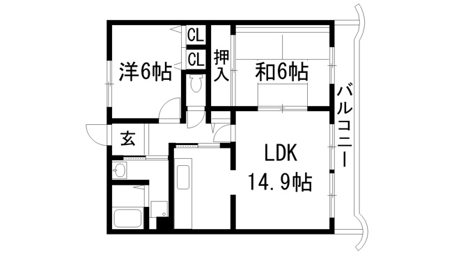 【間取り】 | URアルビス池田107号棟