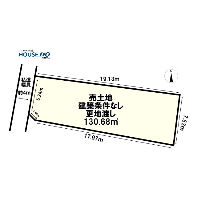 売土地　大東市諸福3丁目（建築条件無し更地渡し）