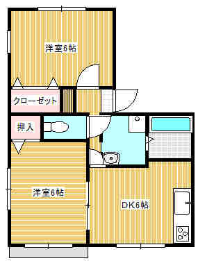 コーポサツキA棟の間取り