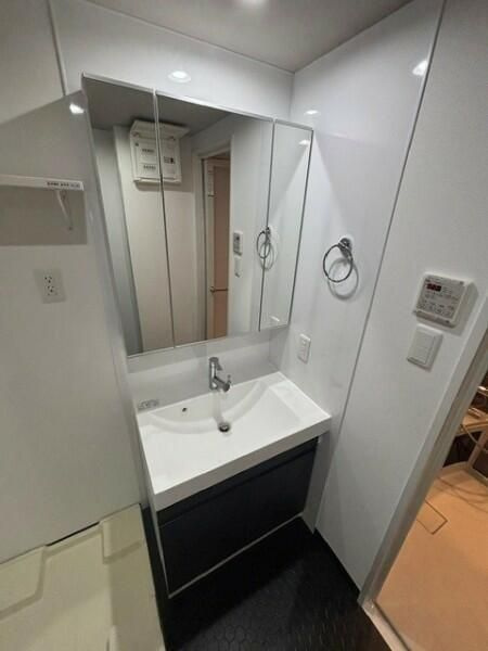 Ｔｈｅ　Ｓｈｉｎａｇａｗａ　Ｅａｓｔ　Ｒｅｓｉｄｅｎｃｅの洗面所|忙しい朝には欠かせない洗面所です