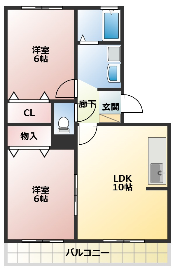 リヴェール後田Aの間取り