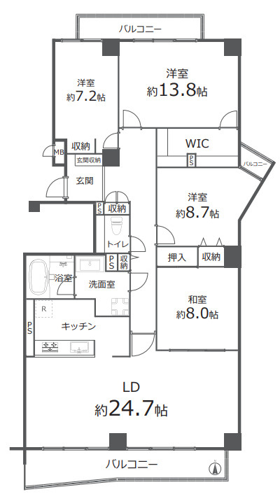 ダイアパレスロイヤル香櫨園の間取り