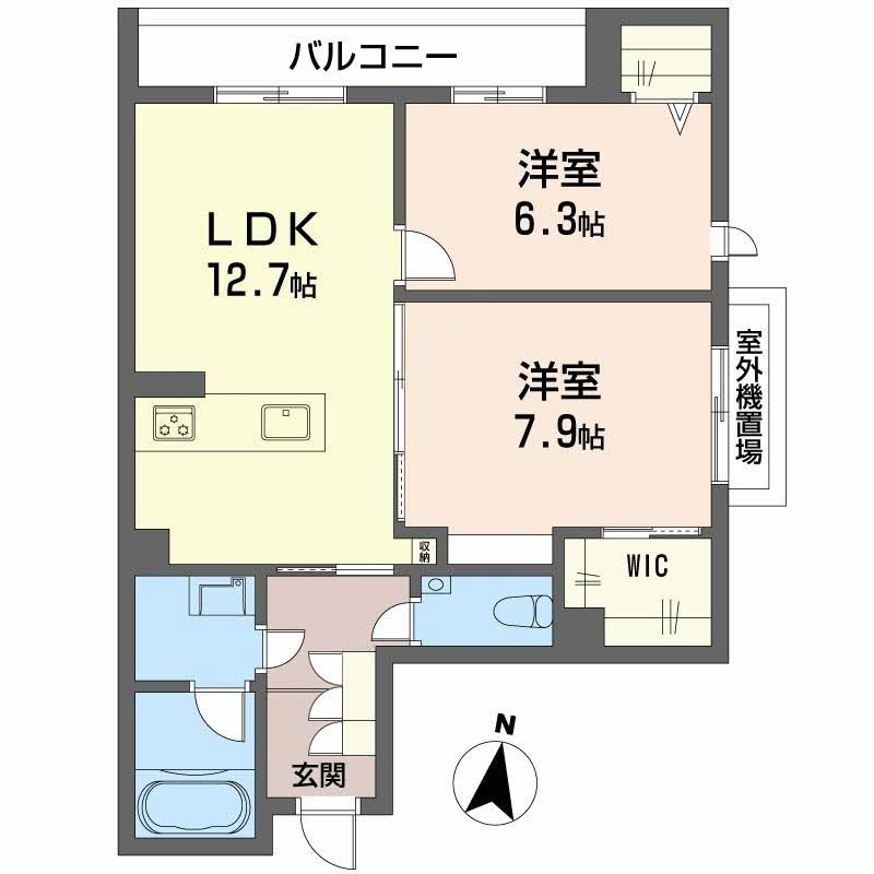 熊本市中央区水前寺１丁目の賃貸マンションの間取り
