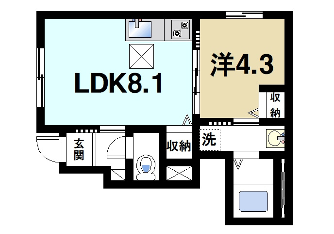 仮）桜井市大福新築アパートの間取り|１LDKの間取りです
