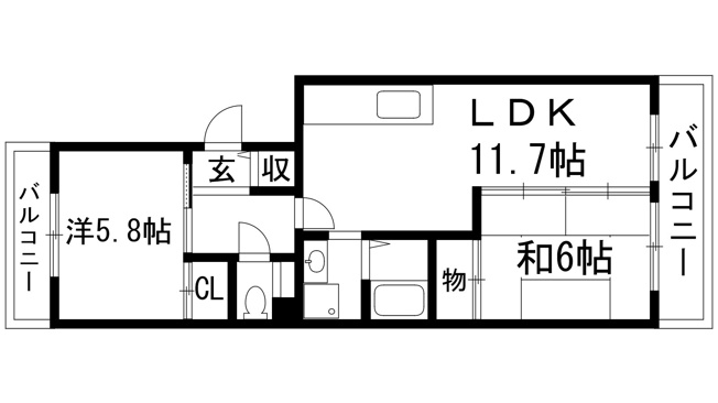 【間取り】 | アルビス池田101号棟