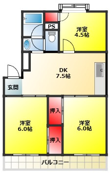 【間取り】 | モリハイム菅原Ⅲ