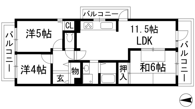 【間取り】 | アルビス池田103号棟