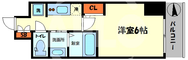 エステムコート難波サウスプレイスⅦリアンの間取り|エステムコート難波サウスプレイスⅤIIリアン　間取り