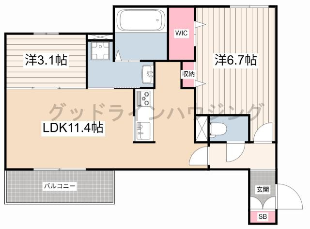 メゾン　ド　ソルテ　A棟の間取り