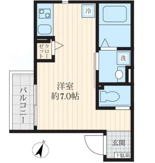 足立区千住寿町のアパートの間取り