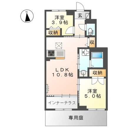 ヴェネチアン　旧東大和市蔵敷１丁目新築アパートの間取り