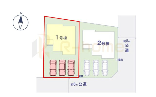 牛久市田宮町29期　新築戸建て　1号棟の区画図|大きなお買い物だからこそ、メリット・デメリットを伝えさせて頂きます。
R-homeにお任せください♪