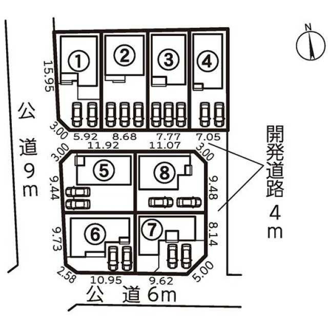 仲介手数料半額）一宮市第２木曽川町　１号棟の区画図